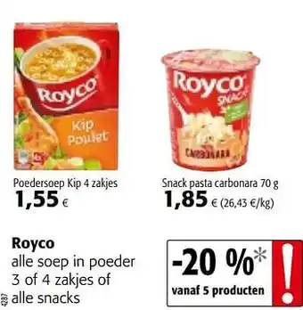 Colruyt Royco Poedersope Kip 4 zakjes aanbieding