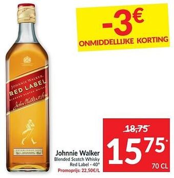 Intermarché Johnnie walker blended scotch whisky red label aanbieding