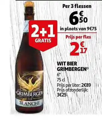 Auchan Wit Bier Grimbergen aanbieding