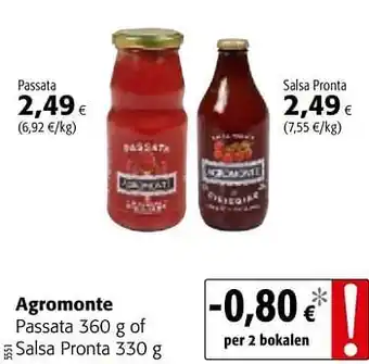 Colruyt Agromonte passata 360 g of salsa pronta 330 g aanbieding