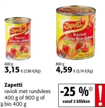 Zapetti ravioli met rundvlees 400 g
