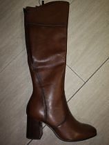 Berca Shoes Tamaris High Heel Lange Laars Tamaris Laars Zacht Leder - Bruin aanbieding