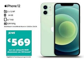 Base Apple iphone 12 aanbieding