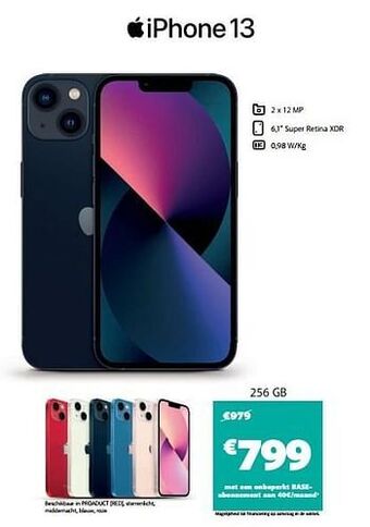 Base Apple iphone 13 256 gb aanbieding