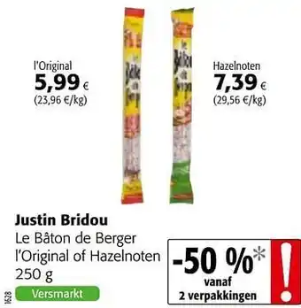 Justin bridou le bâton de berger l`original of hazelnoten 250 g