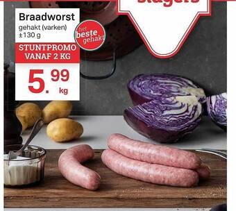 Buurtslagers Braadworst Gehakt Varken aanbieding