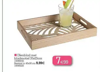 Yess Dienblad Met Bladmotief 35x25cm aanbieding