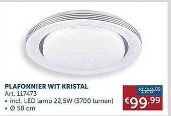 Plafonnier Wit Kristal