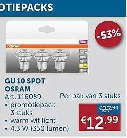 Zelfbouwmarkt Gu 10 Spot Osram aanbieding