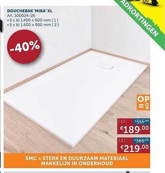 Zelfbouwmarkt Douchebak aanbieding