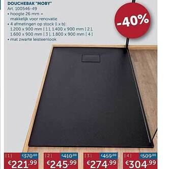 Zelfbouwmarkt Douchebak aanbieding