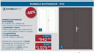 Zelfbouwmarkt Dubbele Buitendeur Vlak Paneel aanbieding