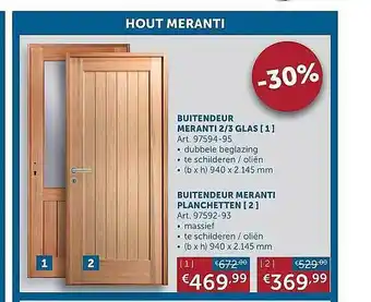 Zelfbouwmarkt Buitendeur aanbieding
