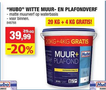 Hubo Witte Muur En Plafondverf aanbieding