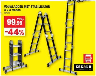 Hubo Vouwladder Met Stabilisator aanbieding