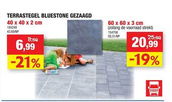 Hubo Terrastegel Bluestone Gezaagd aanbieding