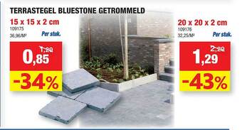 Hubo Terrastegel Bluestone Getrommeld aanbieding