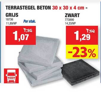 Hubo Terrastegel Beton aanbieding