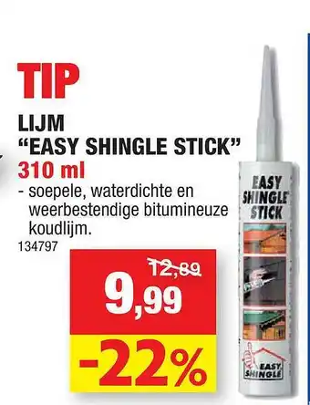 Hubo Lijm Easy Shingle Stick aanbieding