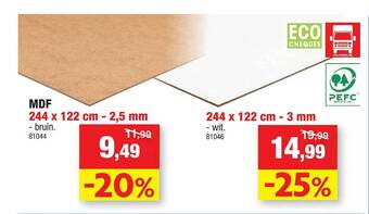 Hubo Mdf aanbieding