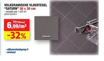 Hubo Volkeramische Vloertegel Saturn aanbieding