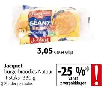 Colruyt Jacquet burgerbroodjes natuur 330 g aanbieding