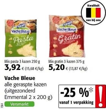Colruyt Vache bleue Mix gratin 3 kazen 375 g aanbieding