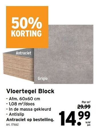 GAMMA Vloertegel block aanbieding