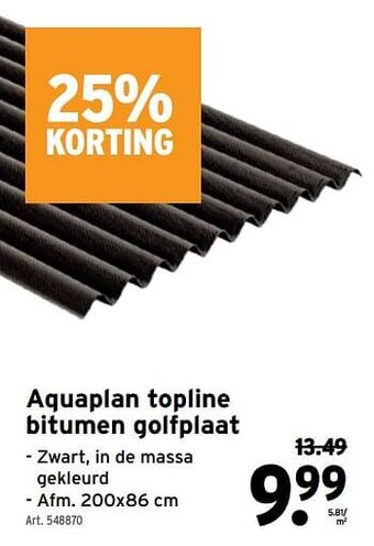 GAMMA Aquaplan topline bitumen golfplaat aanbieding