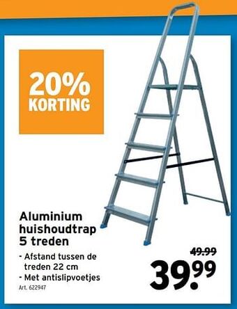 GAMMA Aluminium huishoudtrap 5 treden aanbieding