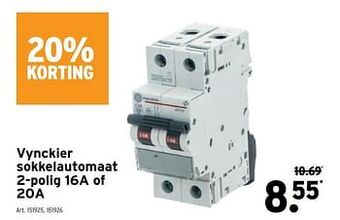 GAMMA Vynckier sokkelautomaat 2-polig 16a of 20a aanbieding