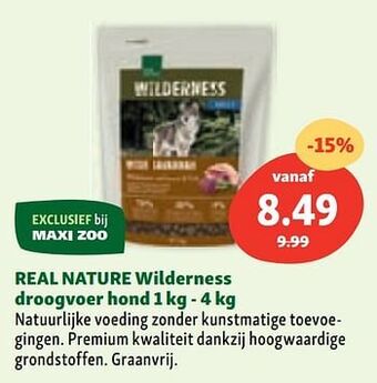 Maxi Zoo Real nature wilderness droogvoer hond aanbieding
