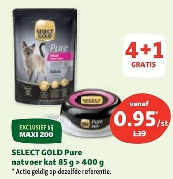 Maxi Zoo Select gold pure natvoer kat aanbieding