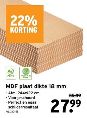 GAMMA Mdf plaat aanbieding