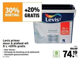 GAMMA Levis primer muur + plafond wit aanbieding