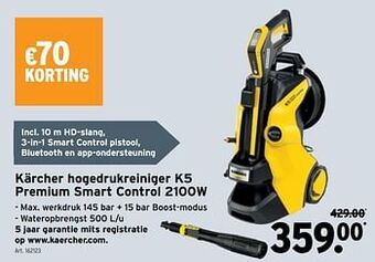 GAMMA Kärcher hogedrukreiniger k5 premium smart control 2100w aanbieding