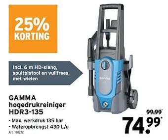 GAMMA Gamma hogedrukreiniger hdr3-135 aanbieding