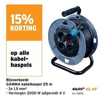 GAMMA Gamma kabelhaspel aanbieding