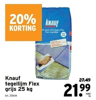 GAMMA Knauf tegellijm flex grijs aanbieding