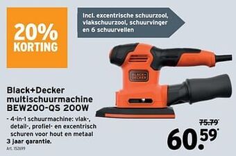 GAMMA Black+decker multischuurmachine bew200-qs 200w aanbieding