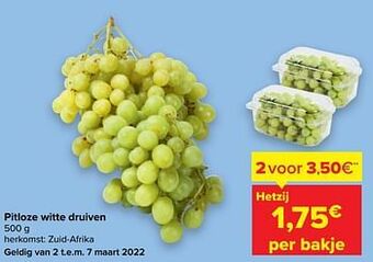 Carrefour Pitloze witte druiven aanbieding