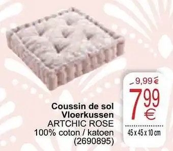 Cora Coussin de sol vloerkussen artchic rose 45 x 45 x 10 aanbieding