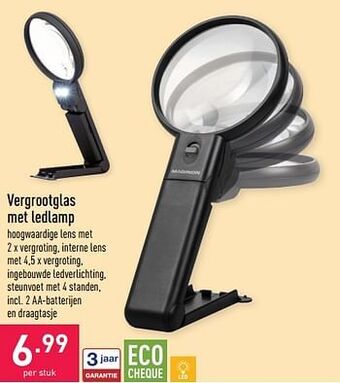 ALDI Vergrootglas met ledlamp aanbieding