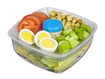Multi bazar To Go Kom Voor Salades Maxi Met Bestek 1.3L 3 Assortiment Per Stuk aanbieding