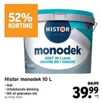 GAMMA Histor monodek aanbieding