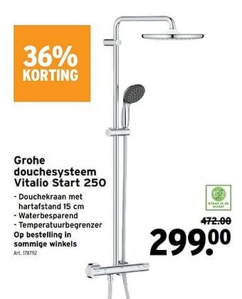 GAMMA Grohe douchesysteem vitalio start 250 aanbieding