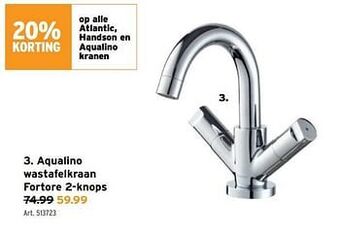 Aqualino wastafelkraan fortore 2-knops