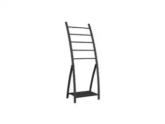 Multi bazar Loft-Game Handdoekhouder 5 Stangen Mat Gelakt Zwart - Staand aanbieding