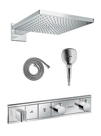 X2O Hansgrohe Rainselect thermostatische inbouw regendoucheset met vierkante regendouchekop 30 cm glanzend chroom aanbieding