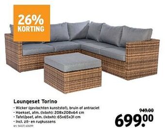 GAMMA Loungeset torino aanbieding